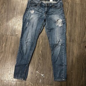 Eunina Distressed Skinny Jeans in Blue